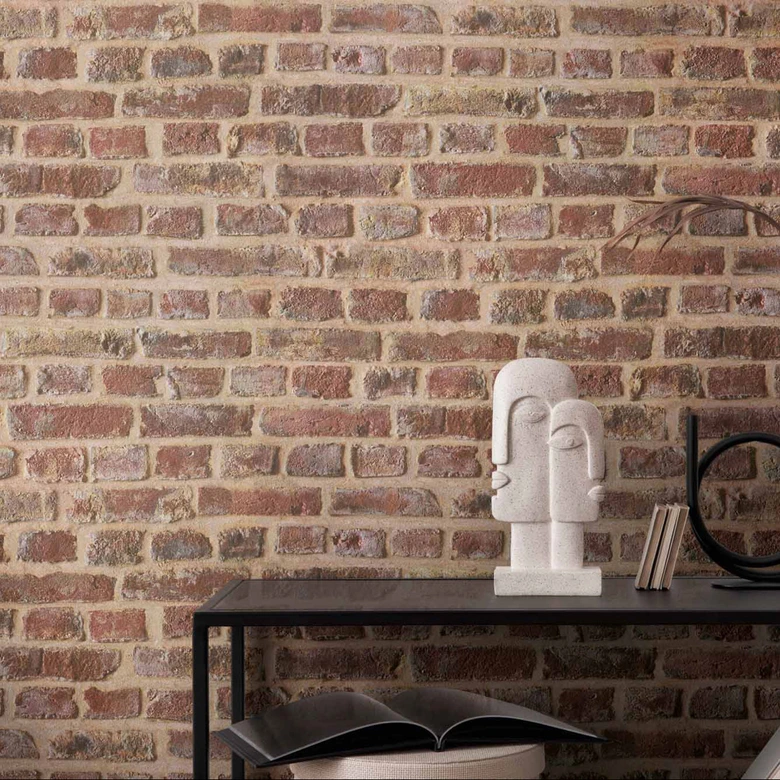 A.S. Création paper wallpaper Authentic Walls beige, brown, red 