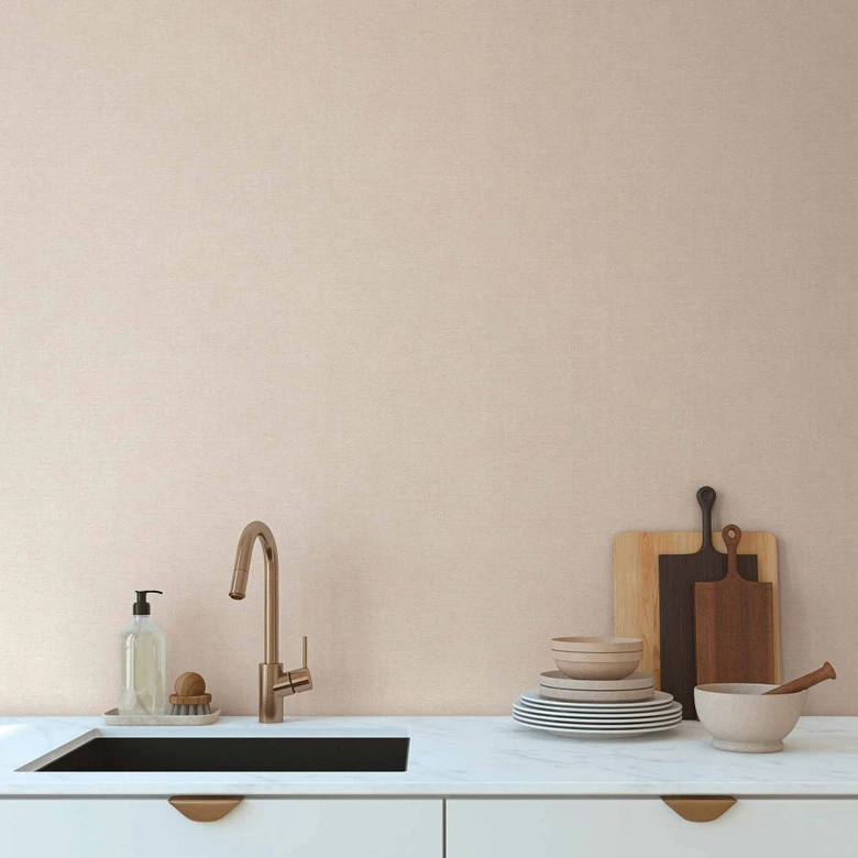 Leinenoptik-Tapete Beige - Elegante Vliestapete für ein gemütliches Zuhause 