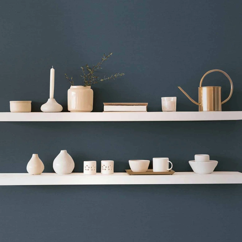 Vliesbehang donkerblauw effen behang van A.S. Creation modern eenheidsbehang blauw mat 