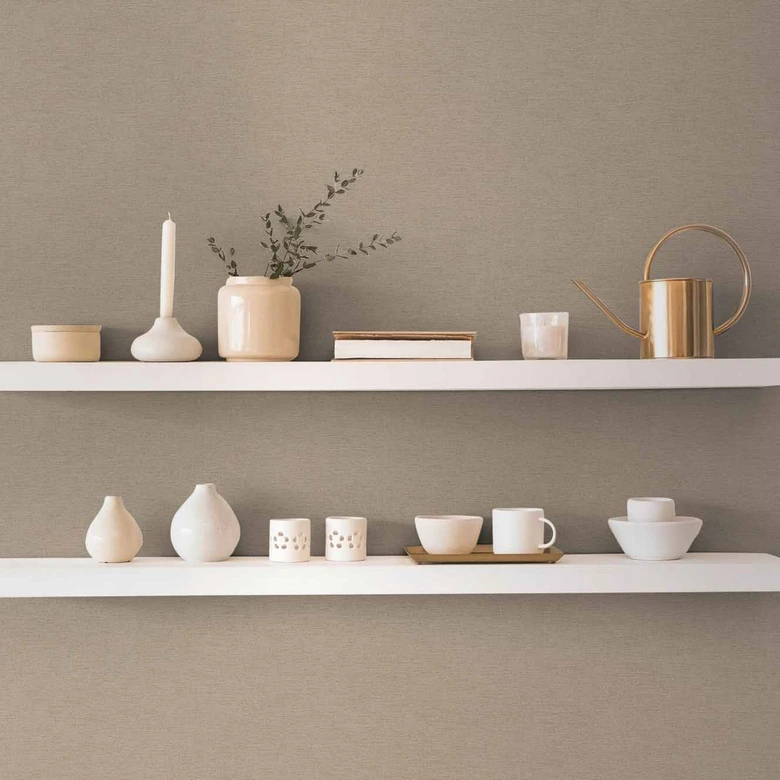 Vliestapete beige-braun einfarbig, Unitapete Ethnic Origin, A.S. Creation 