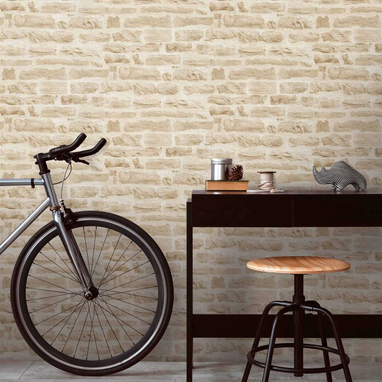 A.S. Création Vliestapete Wood and Stone Tapete in Steinoptik Naturstein beige, creme 