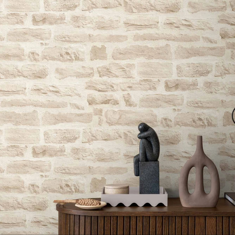 A.S. Création Best of Wood`n Stone 2nd Edition Papier peint effet brique - Beige 