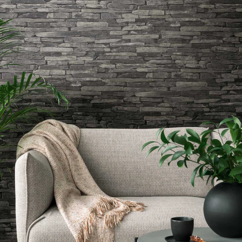 A.S. Création behang Best of Wood`n Stone 2nd Edition grijs, zwart 