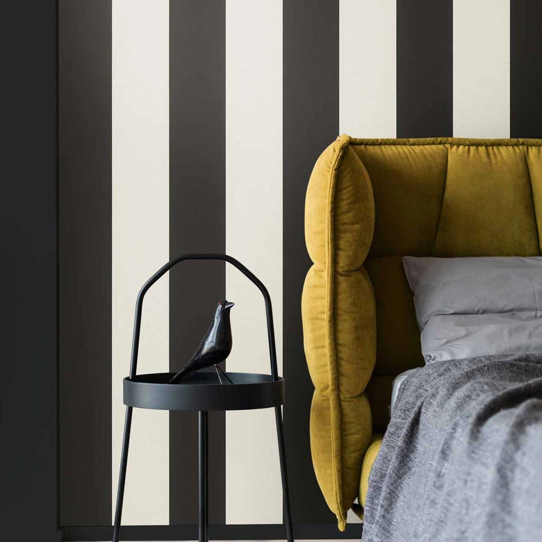 Tapete Schwarz Weiß gestreift Streifen Vliestapete Wohnzimmer Schlafzimmer Flur von A.S. Création 