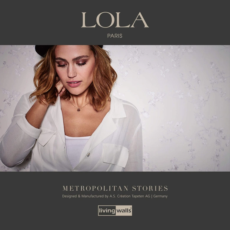 Livingwalls Vliestapete Metropolitan Stories Lola Paris Blumentapete floral creme, lila 