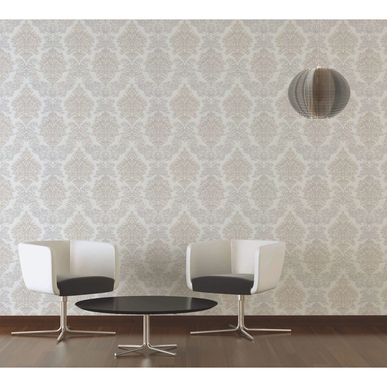 Livingwalls Vliestapete Metropolitan Stories Lizzy London Barocktapete mit Ornamenten beige, metallic, weiß 
