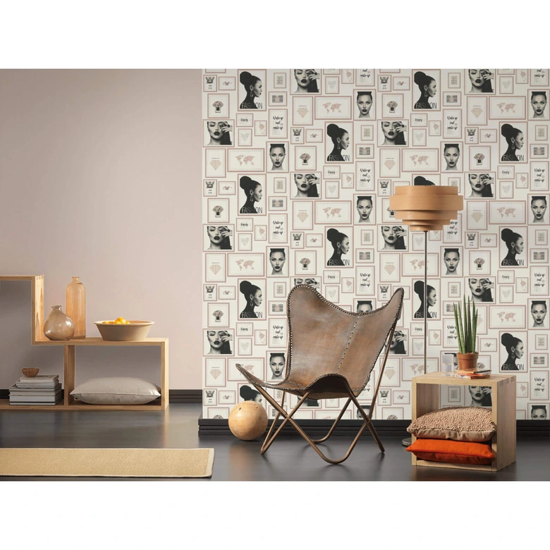 Livingwalls papier peint intissé Metropolitan Stories papier peint Lola Paris beige;noir;blanc 
