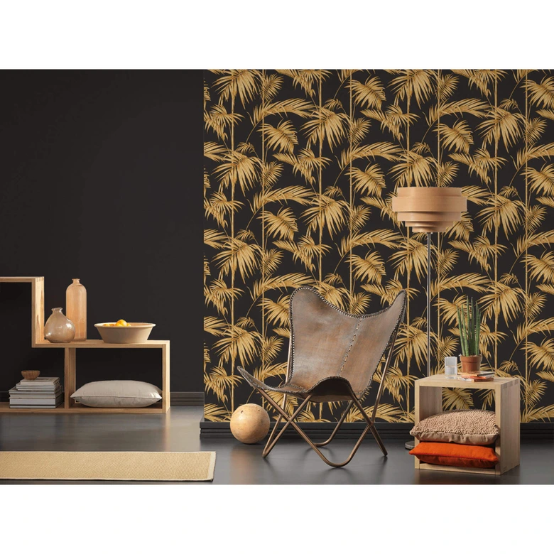 Livingwalls papier peint intissé Metropolitan Stories papier peint Lola Paris métallisé;orange;noir 