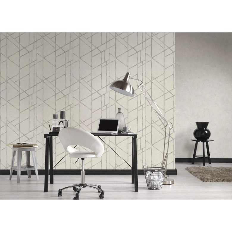 Livingwalls Vliestapete Metropolitan Stories Francesca Milano geometrische Tapete metallic, weiß 