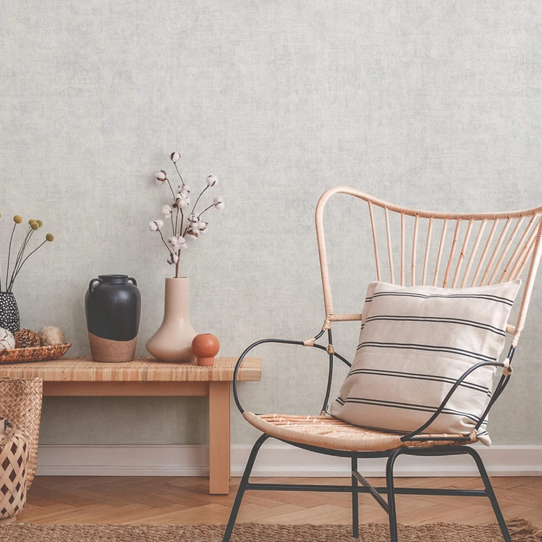 Livingwalls Vliestapete New Walls Cosy & Relax Unitapete einfarbig grau, weiß 