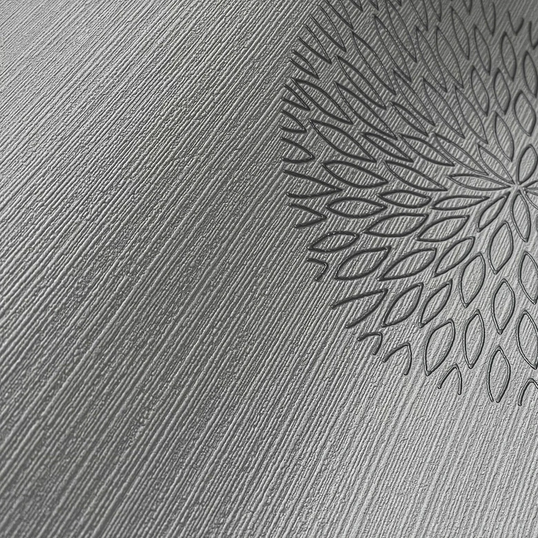 A.S. Création Vliestapete Spot Blumentapete floral Glitzereffekt grau 