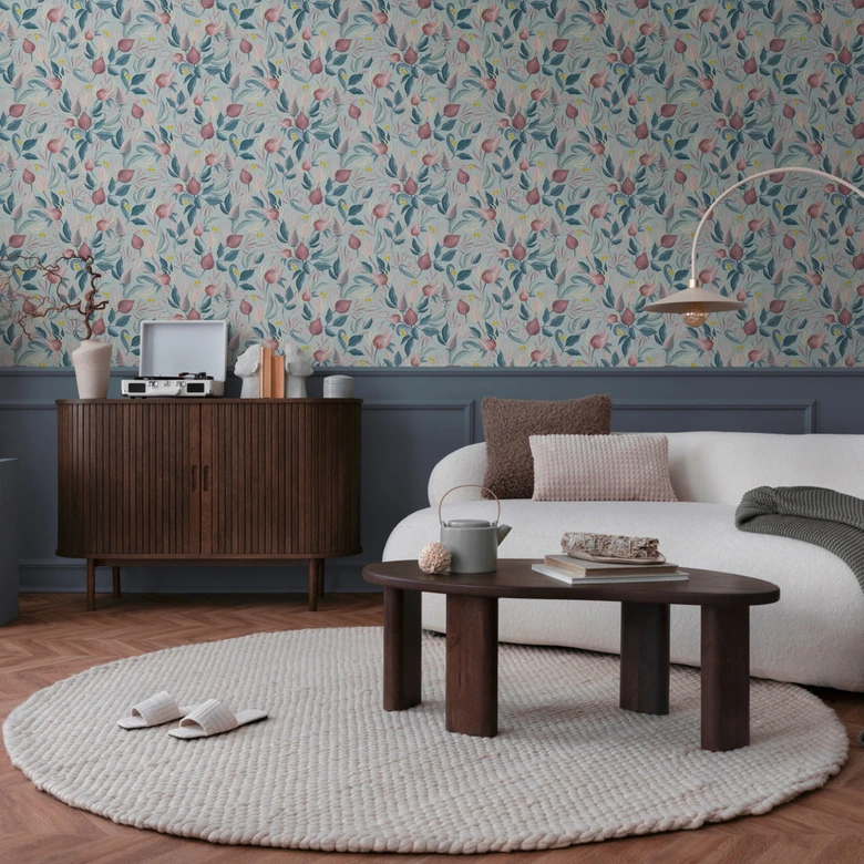 COSMOPOLITAN Designer Tapete floral Hellblau Rosa - Schlafzimmer Vliestapete 