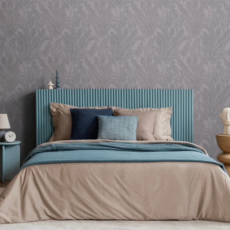 COSMOPOLITAN Vliestapete Wohnzimmer mit Blättern Dunkelgrau - moderne Tapete 