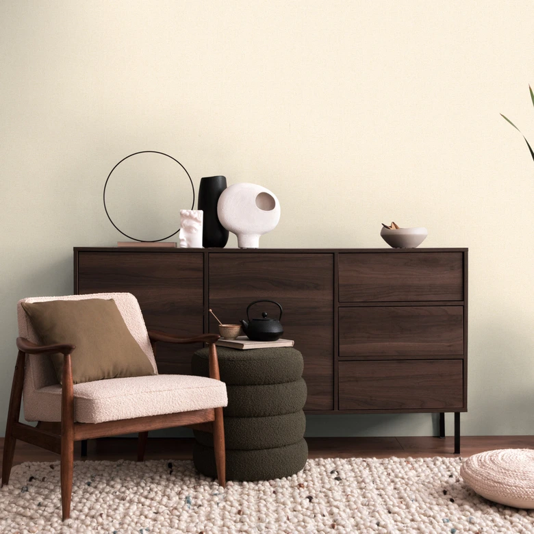 COSMOPOLITAN Struktur-Tapete Creme Metallic - moderne Uni Vliestapete Wohnzimmer 