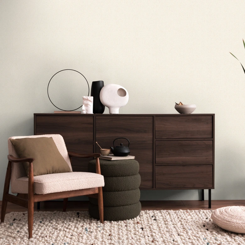 COSMOPOLITAN papier peint crème blanc métallisé - papier peint intissé moderne cuisine 