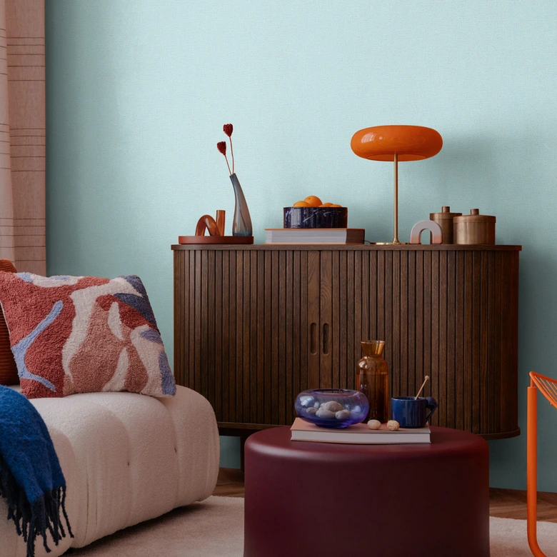 COSMOPOLITAN papier peint uni bleu clair avec structure - papier peint intissé moderne métallisé 