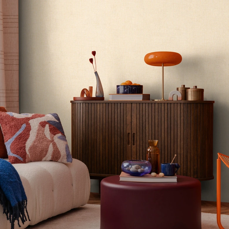 COSMOPOLITAN Tapete Sandbeige mit Struktur - warme Vliestapete Wohnzimmer 