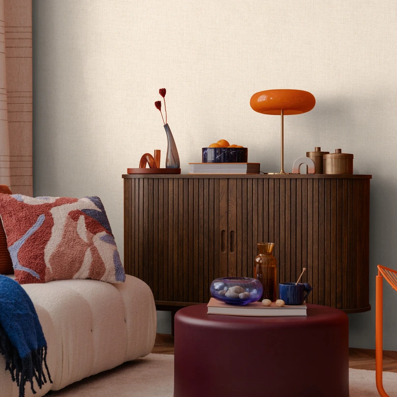 COSMOPOLITAN Unitapete Sand-Beige mit feiner Struktur - Vliestapete für Küchen 