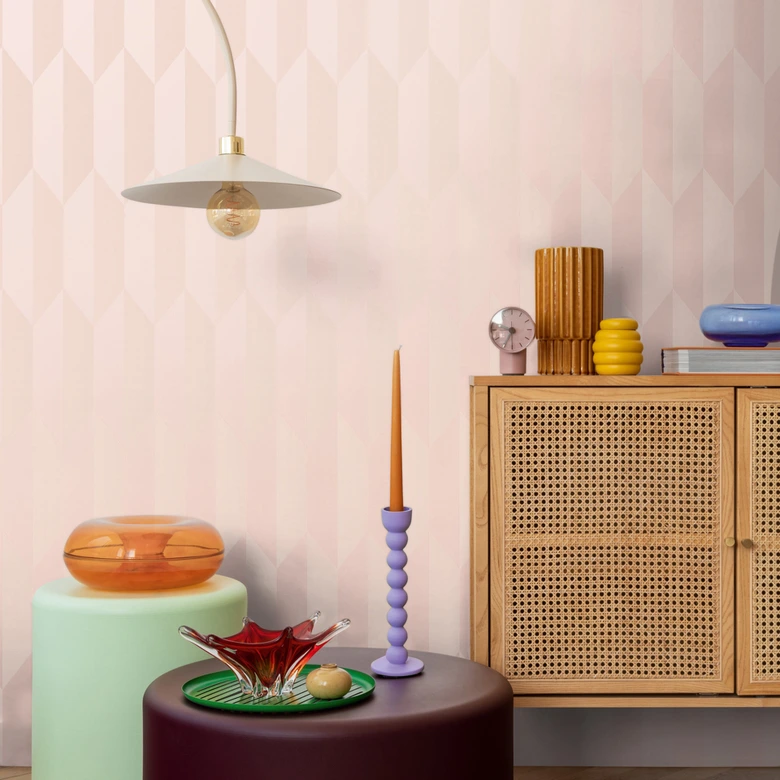 COSMOPOLITAN 3D tapet geometrisk pink moderne Ikke-vævet tapet med metallisk effekt 