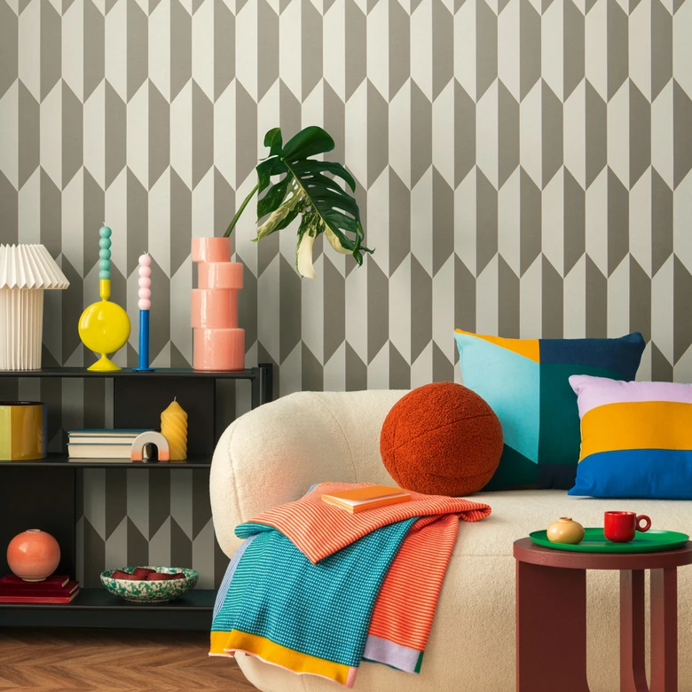 COSMOPOLITAN 3D wallpaper silver with metallic effect - shimmering non-woven wallpaper  