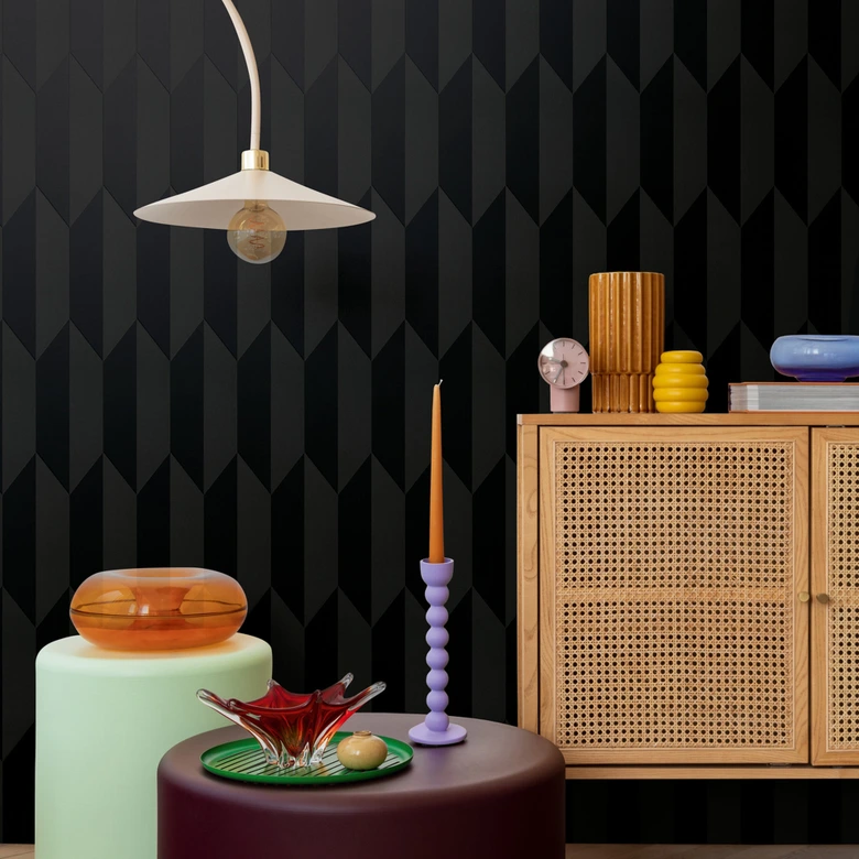 COSMOPOLITAN 3D wallpaper black metallic - luxury designer non-woven wallpaper living room 