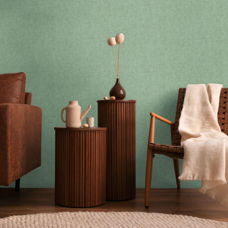 Tapeta COSMOPOLITAN monochromatyczna miętowa zieleń - nowoczesna tapeta z włókniny do salonu 