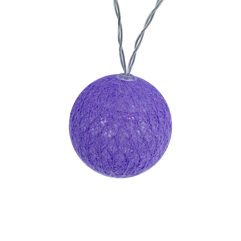 Cotton Ball Lights LED-Lichterkette lila violett 20-teilig 