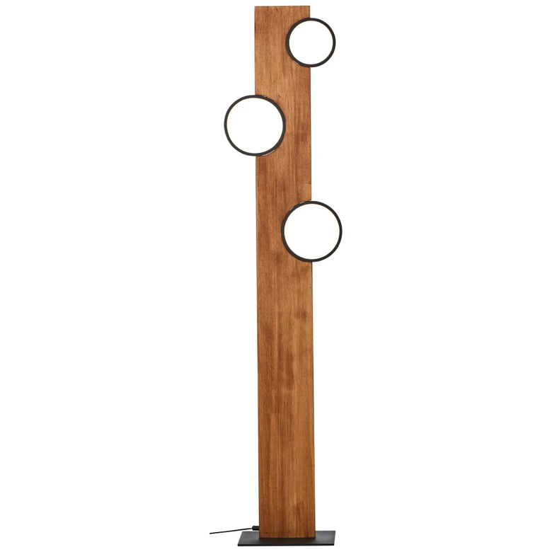 Stehleuchte Elena, braun, 140,4 x 31,2 cm, Holz LED-Stehleuchte, dimmbar 