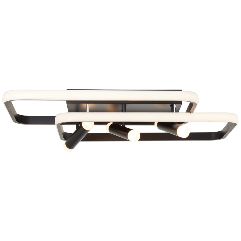 LED-Deckenleuchte Emilio, schwarz, 66 x 45,2 cm, dimmbar 