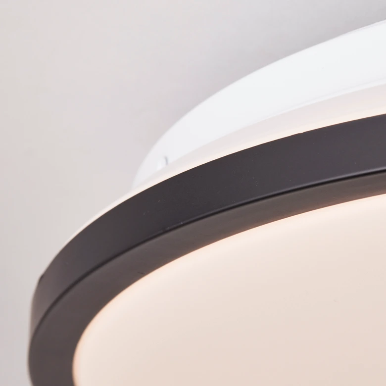 LED-Deckenleuchte Iva, schwarz, ⌀39,5 cm, Deckenlampe mit LED, dimmbar 