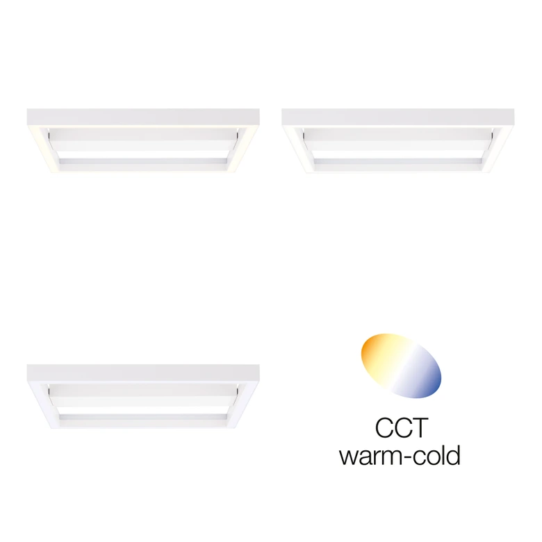 Wand- und Deckenleuchte Janis, weiß, 50 x 50 cm, Deckenlampe, dimmbar 