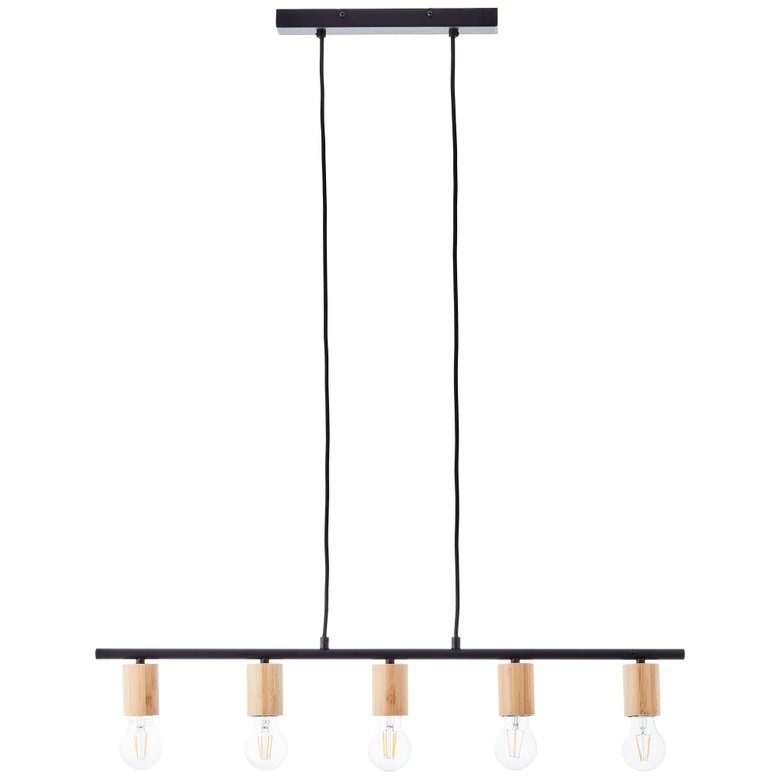 Pendelleuchte Karl, braun, 113 x 80 cm, Holz Pendel-lampe, dimmbar 