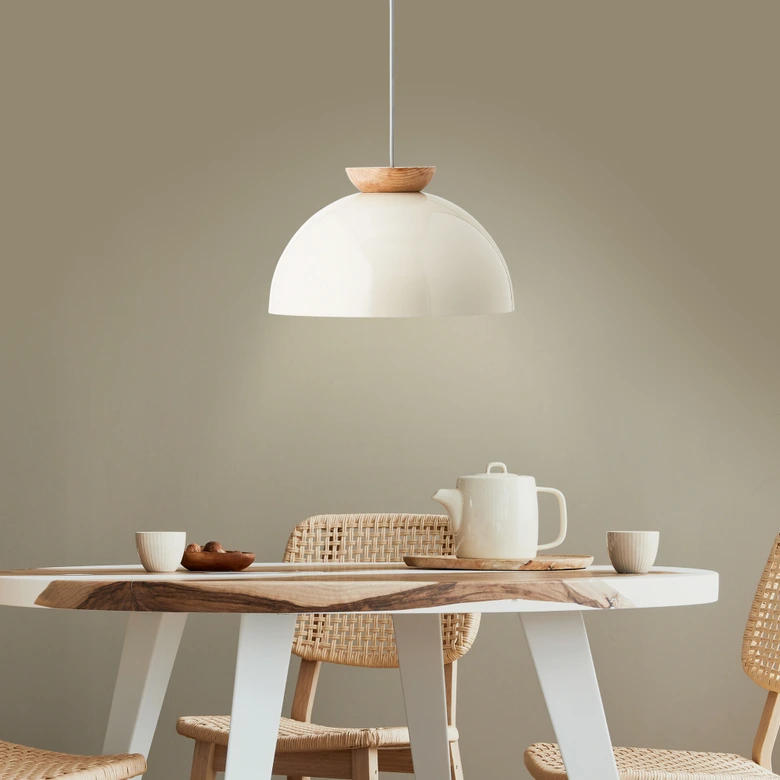 Pendelleuchte Lorena, beige, 174,5 x 35 cm, Holz Pilz 
