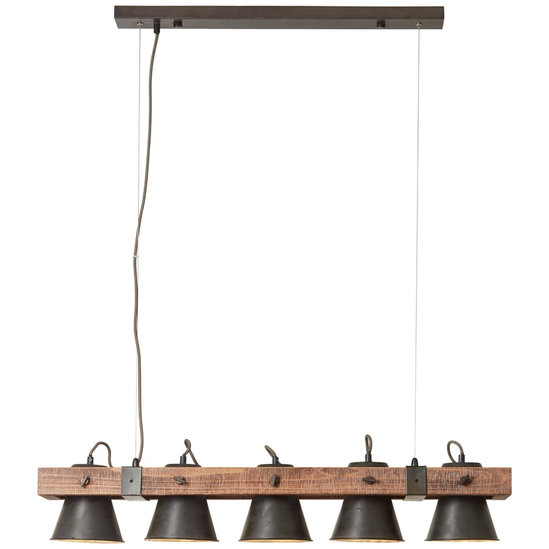 Pendelleuchte Maria, braun, 115 x 95 cm, Holz Pendellampe, dimmbar 