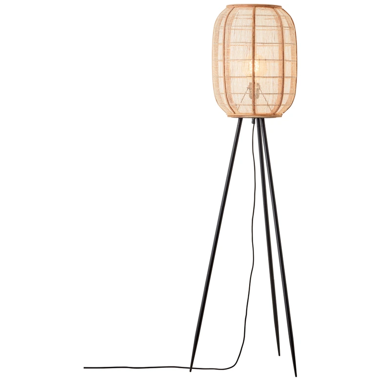 Stehleuchte Paula, braun, 133,5 x 46 cm, Textil Stehlampe, dimmbar 