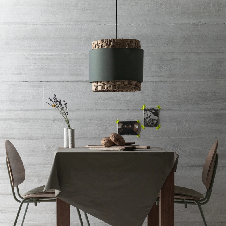Pendelleuchte Till, beige, 140 x 35 cm, Textil Lampe 