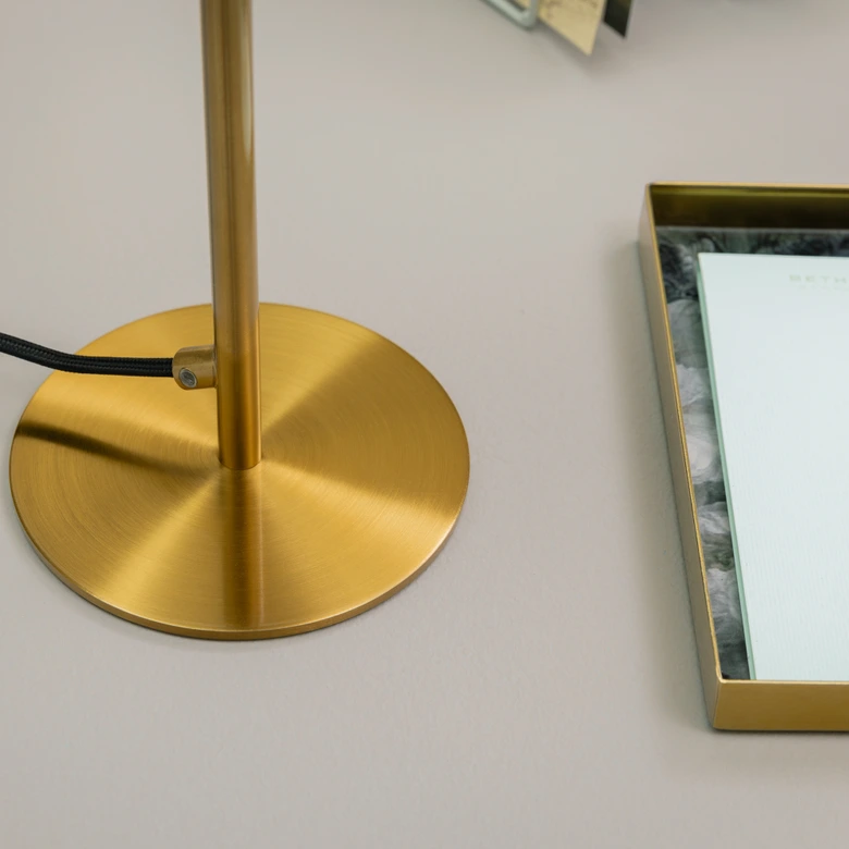 Tischleuchte Lasse, gold, 35,5 x 20,3 cm, Metall Pilzlampe 