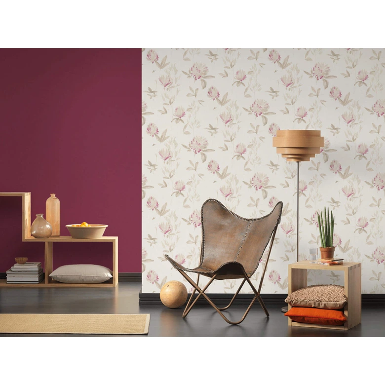 Designdschungel by Laura N. Vliestapete Blumentapete floral beige, metallic, lila 