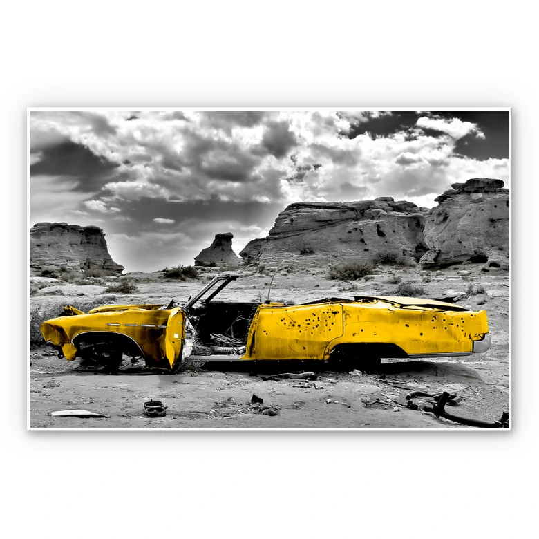 Wandbild Roter Cadillac 