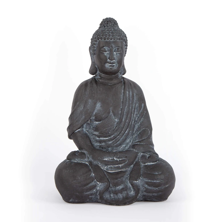 Tuindecoratie Nepalese Boeddha Kunststof Zwart 