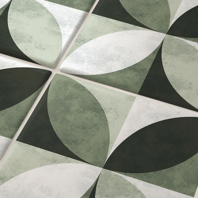 Tile stickers Abstract Flower Pattern – Green 