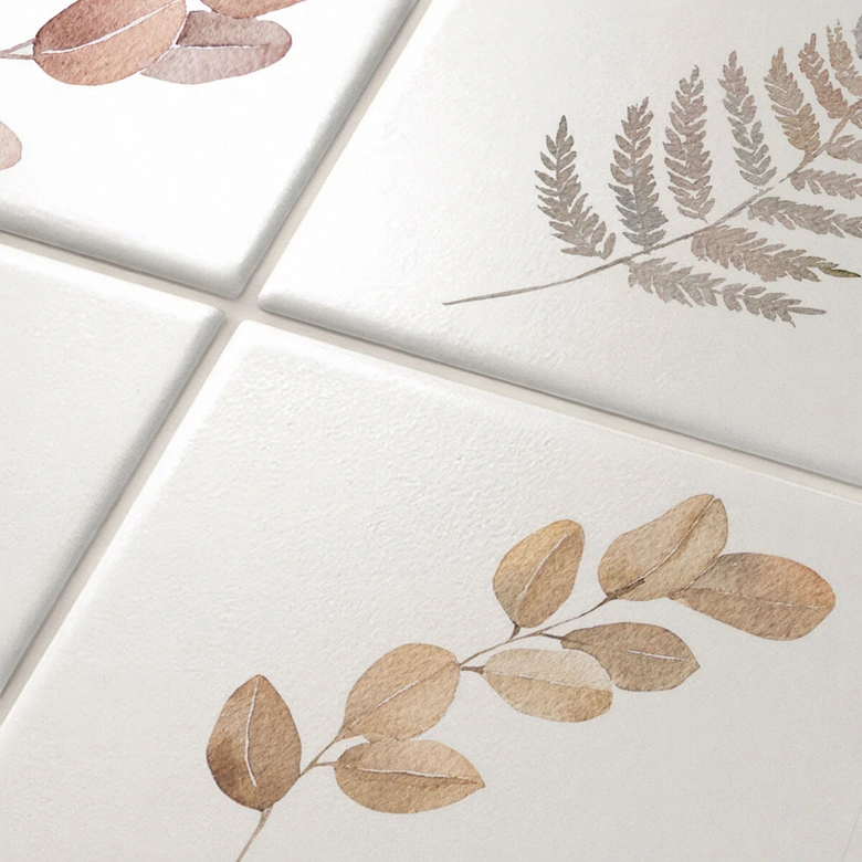 Fliesenaufkleber Aquarell Blätter - 12er Set 