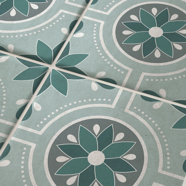 Fliesenaufkleber Blume im Kreis - 12er Set 