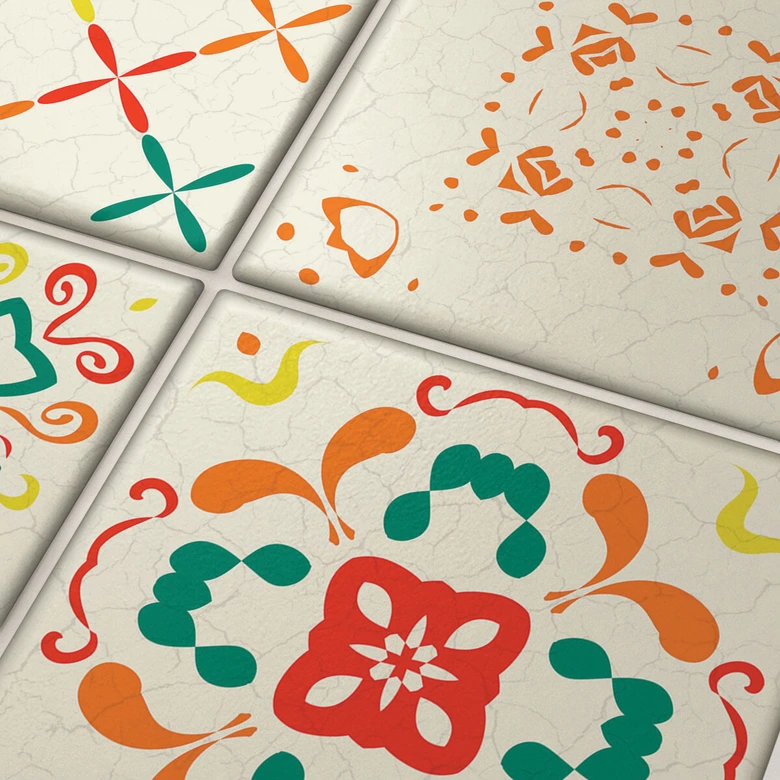 Sticker pour carrelage Villa tzigane - Set de 12 