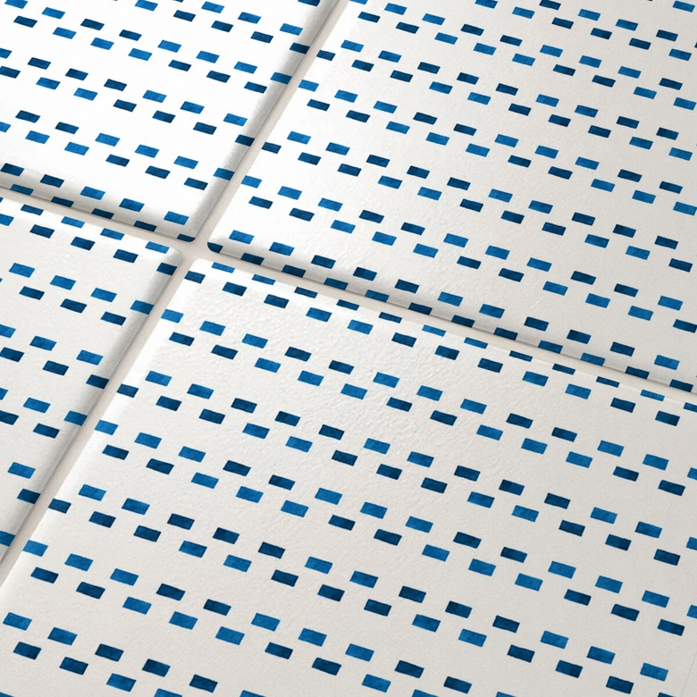 Fliesenaufkleber Watercolor - Striche Blau - 12er Set 