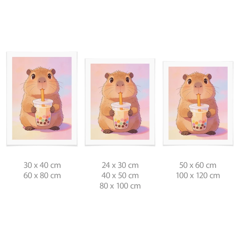 Poster för Capybara-barnkammare med bubbelte 