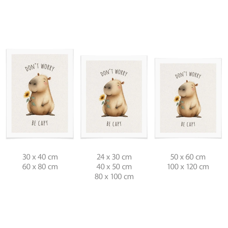 Poster Capybara - Oroa dig inte, var kapy 
