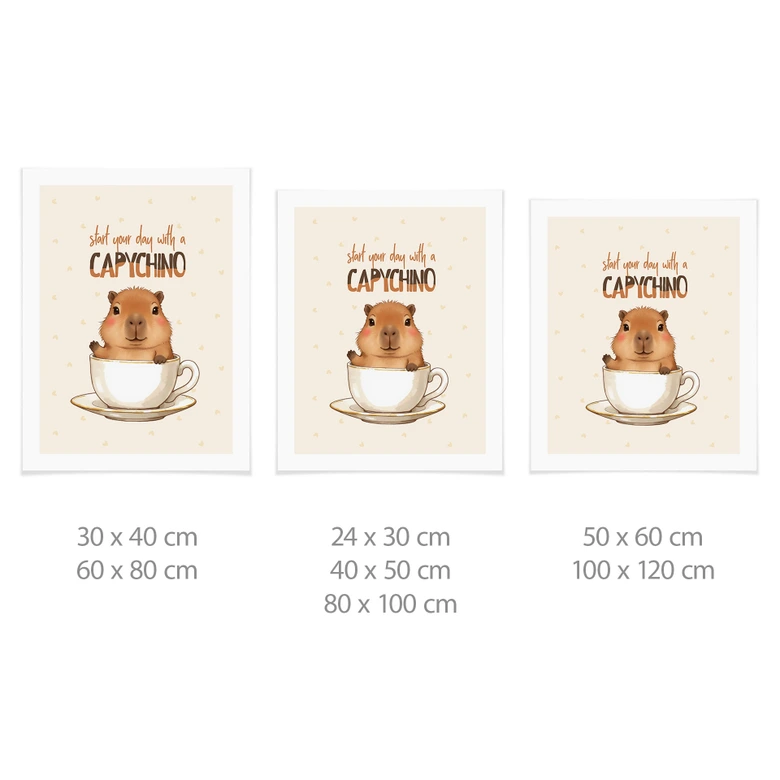 Sägande poster Capybara i kaffe - Capychino 