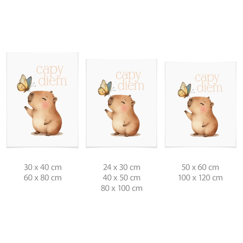 Poster för barnrummet - Lodjur med fjäril - Capy Diem 
