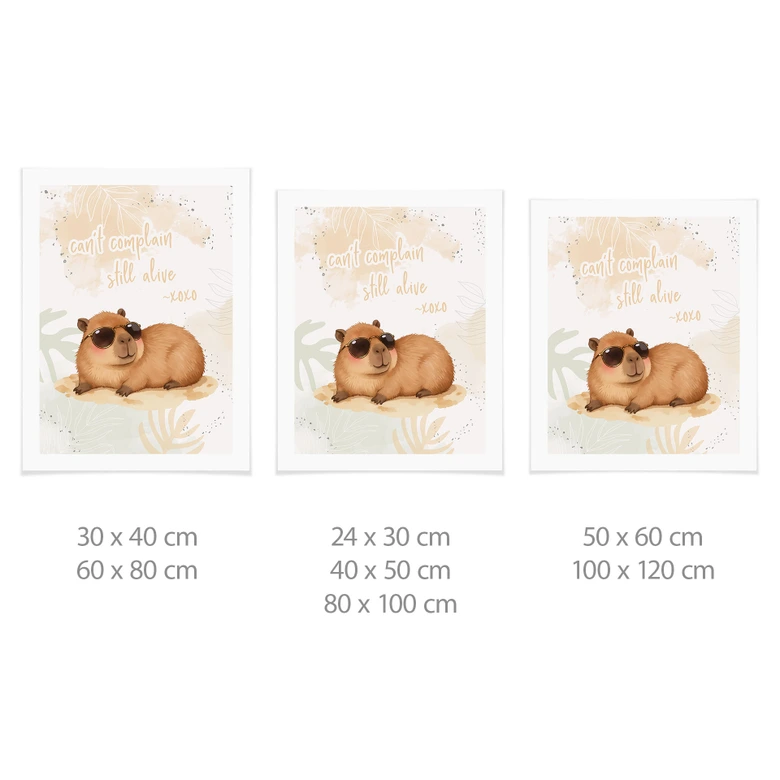 Poster Cool Capybara - Slogan Fortfarande vid liv 